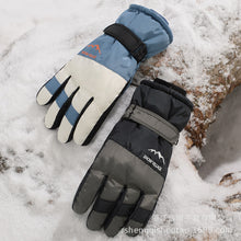Load image into Gallery viewer, Men's Ski Gloves Fleece-Lined Thickened Five-Finger Touch Screen Color Matching Non-Slip Windproof Cycling

