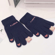 Load image into Gallery viewer, Fleece-Lined Thickened Touch Screen Warm Gloves Knitted Lesser Panda Plush Gloves Female Cute
