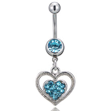 Load image into Gallery viewer, Piercing Jewelry Heart-Shaped Alloy Jeweled Pendant Navel Ring Navel Nail
