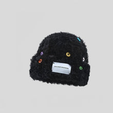 Load image into Gallery viewer, Hat Button Fashion Plush Bonnet Cold Protection Hat Women's Winter New Slim-Looking Face Small Earflaps Cap
