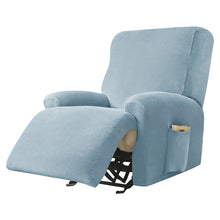 Load image into Gallery viewer, Stretch 1-2-3 seater all inclusive elastic recliner sofa cover silver silver fox velvet non-slip foldable recliner relaxing armrest sofa cover
