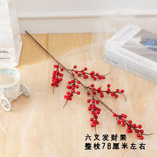 Load image into Gallery viewer, Fortune Fruit Red Berry Rich Fruit New Year Christmas Living Room Home Decoration Flower Arrangement Small Holly Bouquet
