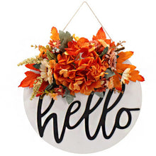 Load image into Gallery viewer, Dexiang 30cm Circular Wood Welcome Signboard Doors and Windows Decoration Garland

