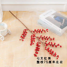 Load image into Gallery viewer, Fortune Fruit Red Berry Rich Fruit New Year Christmas Living Room Home Decoration Flower Arrangement Small Holly Bouquet
