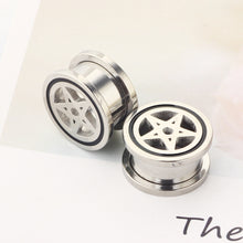 Load image into Gallery viewer, Stainless Steel Auricle Pentagram Channel Ear Extender Earrings Human Body Piercing Accessories
