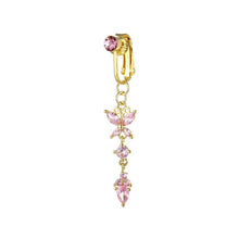 Load image into Gallery viewer, Punch-Free Large Zircon Long Butterfly Pendant Navel Stud Fake Belly Ring
