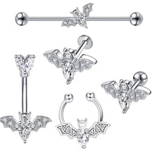 Load image into Gallery viewer, Long Brush Holder Stud Earrings Zircon Navel Stud Barbell Stud Earrings Labret 5-Piece Set Piercing Jewelry
