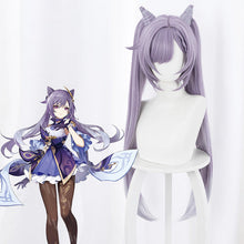 Load image into Gallery viewer, Original God Ting Yi Kuaiyu Carved Sunny Mixed Gray Purple Gradient Double Ponytail Croissant Cos  Wig
