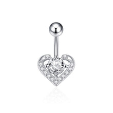 Load image into Gallery viewer, Heart-Shaped round Zirconium Belly Ring Navel Stud Piercing Jewelry

