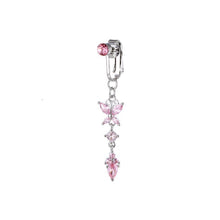 Load image into Gallery viewer, Punch-Free Large Zircon Long Butterfly Pendant Navel Stud Fake Belly Ring
