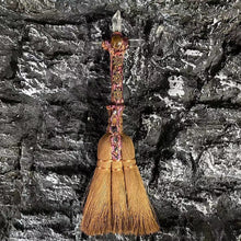 Load image into Gallery viewer, Broom Colorful Crystal Witch Broom Nordic Broom Ceremony Sacrifice Ceremony Eviction Props

