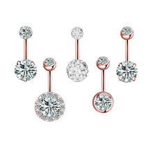 Load image into Gallery viewer, Inlaid Zircon Belly Ring Navel Stud Sets Piercing Jewelry
