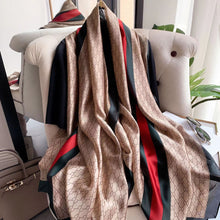 Load image into Gallery viewer, Spring and Summer New Silk Scarf Gift Silk Imitation Silk Women's Printed Imitation Mulberry Silk Beach Towel Shawl Scarf
