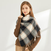 Load image into Gallery viewer, Autumn Winter Retro Plaid Artificial Cashmere Scarf Women 'S New Fashion Tassel Warm Scarf Office
