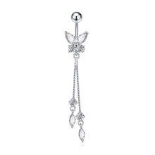 Load image into Gallery viewer, Zircon Tassel Belly Ring Navel Stud Piercing Jewelry
