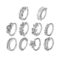 Load image into Gallery viewer, Inlaid Zircon Nose Ring Human Body Puncture Nose Ring 10-Piece Suit
