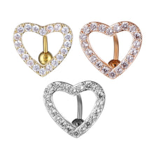 Load image into Gallery viewer, Piercing Jewelry Heart-Shaped Zircon Navel Ring Navel Stud
