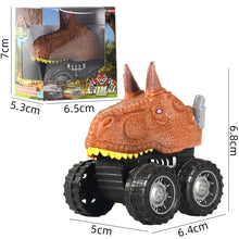 Load image into Gallery viewer, 4pcs Children's Mini Dinosaur Head Warrior Car Toy Boy Warrior Trolley Model Toy
