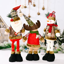 Load image into Gallery viewer, Christmas Retro Snowflake Checked Cloth Retractable Doll Hotel Mall Christmas Decorations Arrangement Ornaments
