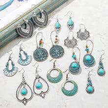 Load image into Gallery viewer, Ethnic Style Earrings Turquoise Retro National Style Earrings Set Bohemian Earrings
