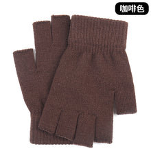 Load image into Gallery viewer, Warm-Keeping and Cold-Proof Winter Men's Half-Finger Gloves Autumn and Winter Fleece-Lined Thickened Fingerless Knitted Gloves
