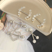 Load image into Gallery viewer, Nipple Ring 3 Pairs Set Combination Adhesive Nail Tongue Pin Piercing Jewelry
