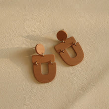 Load image into Gallery viewer, Clay Texture Acrylic Earrings Long Contrast Color Solid Color Combination Earrings
