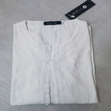Load image into Gallery viewer, New Cotton Linen Shirt Youth Solid Color Simple round Neck Button Trendy Casual Long Sleeve Shirt
