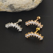 Load image into Gallery viewer, Moon 7 Zircon Fashion Stainless Steel Women's Ear Bone Stud Screw Earrings
