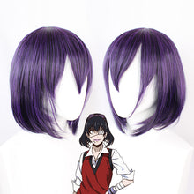 Load image into Gallery viewer, Profoundly Mad Gambler Cos Wig Shengzhimo Student Union Inner Buckle Rinka Haircut Black Purple Short Anime Wig
