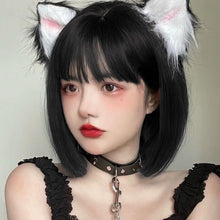 Load image into Gallery viewer, Wig Men's and Women's Collarbone Short Hair Bobo Korean Bobhaircut round Face Internet Celebrity Lolita Handsome White Full-Head Wig Style
