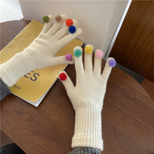 Load image into Gallery viewer, Winter Cute Girl Five Finger Cycling Thickened Warm Can Be Touch Screen Knitted Gloves
