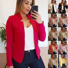 Load image into Gallery viewer, Autumn and Winter Small Suit Long Sleeve Solid Color Cardigan Outerwear Top Suit
