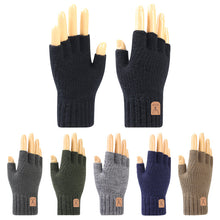 Load image into Gallery viewer, Half Finger Gloves Men and Women Keep Warm and Cold Protection in Winter Knitted Wool Wholesale Finger Leakage Gloves
