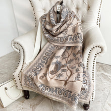 Load image into Gallery viewer, Women's Scarf Shawl Outer Match Winter Office Nap Blanket Cheongsam Blanket Cashmere-like Tassel Warm Scarf
