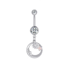 Load image into Gallery viewer, New Five-Leaf Flower Zircon Navel Ring Navel Stud Piercing Jewelry
