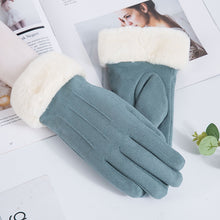 Load image into Gallery viewer, Autumn and Winter Warm Gloves Suede Gloves Women's Fleece-Lined Thickened Outdoor Cycling and Driving Touch Screen Gloves
