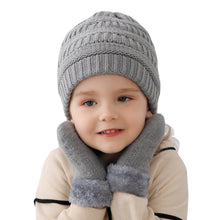 Load image into Gallery viewer, New Children's Hat Gloves Set Boys and Girls Knitted Hat Fleece-Lined Knitting Glove Bag Set 2-Piece Set
