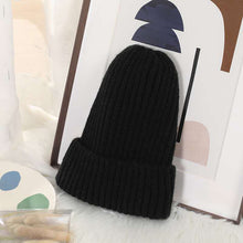Load image into Gallery viewer, Winter Knitting Vertical Bar Baby's Knit Hat Outdoor Pure Color Warm Keeping Windproof Sleeve Cap New Knitted Woolen Cap Simple

