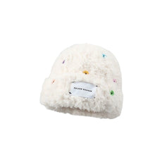 Load image into Gallery viewer, Hat Button Fashion Plush Bonnet Cold Protection Hat Women's Winter New Slim-Looking Face Small Earflaps Cap
