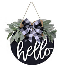 Load image into Gallery viewer, Dexiang 30cm Circular Wood Welcome Signboard Doors and Windows Decoration Garland
