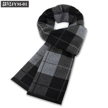 Load image into Gallery viewer, New Men's Wool Blend Jacquard Plaid Scarf Men's Winter Warm Thickened Plaid

