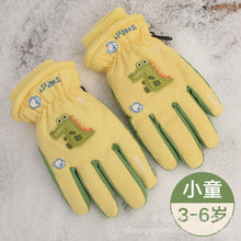 Load image into Gallery viewer, Five-Finger Ski Gloves Cute Cartoon Crocodile Rabbit Velvet Thickened Windproof Cycling Non-Slip
