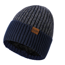 Load image into Gallery viewer, Winter Men's Double Layer Woolen Cap Adult New plus Velvet Warm Knitted Hat Logo
