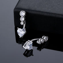 Load image into Gallery viewer, Belly Ring Navel Buckle Navel Stud Heart-Shaped Inlaid Stone
