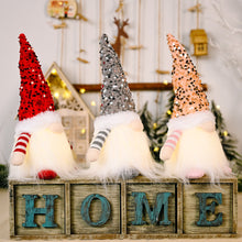 Load image into Gallery viewer, New Christmas Decorative Sequins Rudolf Doll with Lights Faceless Doll Ornaments
