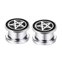Load image into Gallery viewer, Stainless Steel Auricle Pentagram Channel Ear Extender Earrings Human Body Piercing Accessories
