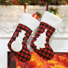 Load image into Gallery viewer, Christmas Decoration Supplies Black and Red Plaid Christmas Stockings Children's Gift Bag Candy Bag Ballet Socks
