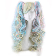 Load image into Gallery viewer, Cosplay Wig Lolita Wig Hair Double Tiger Clip Cos Color Head Cover Mixed Color Wig
