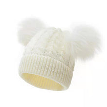 Load image into Gallery viewer, Autumn and Winter Ball Twist Woolen Cap Knitted Hat Fur Ball Hat Children Thickened Warm Wool Hat Woolen Cap

